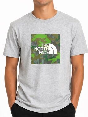 NEW The North Face Boxed-in Graphic Tee - Light Heather Gray